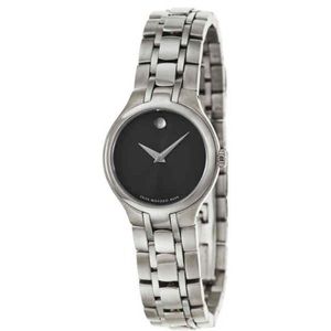 Movado Men's Black Dial Stainless Steel Bracelet Watch